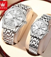 OLEVS 5513 Couple Silver White