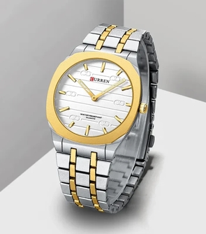 CURREN 8444 NEW silver gold white