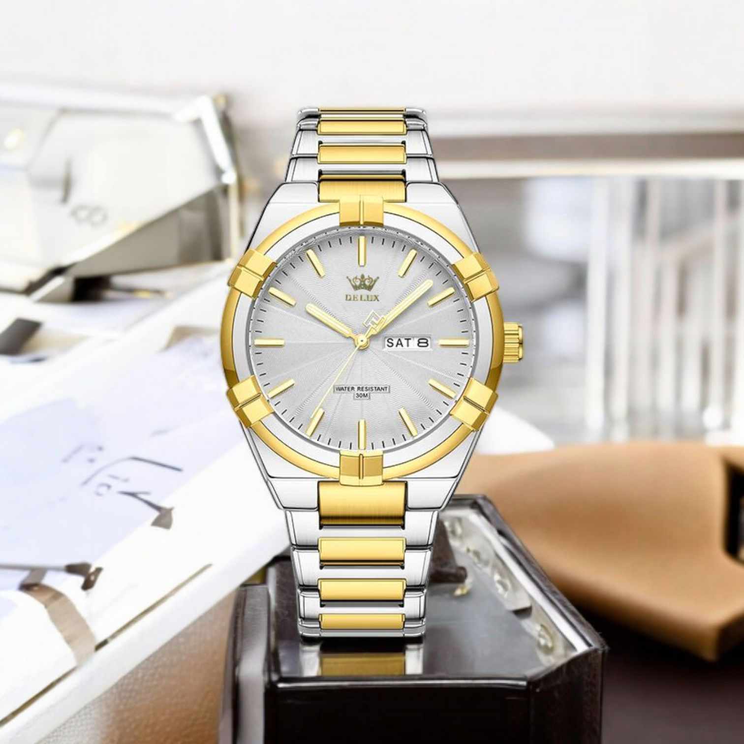 DELUX 9218 sliver gold white