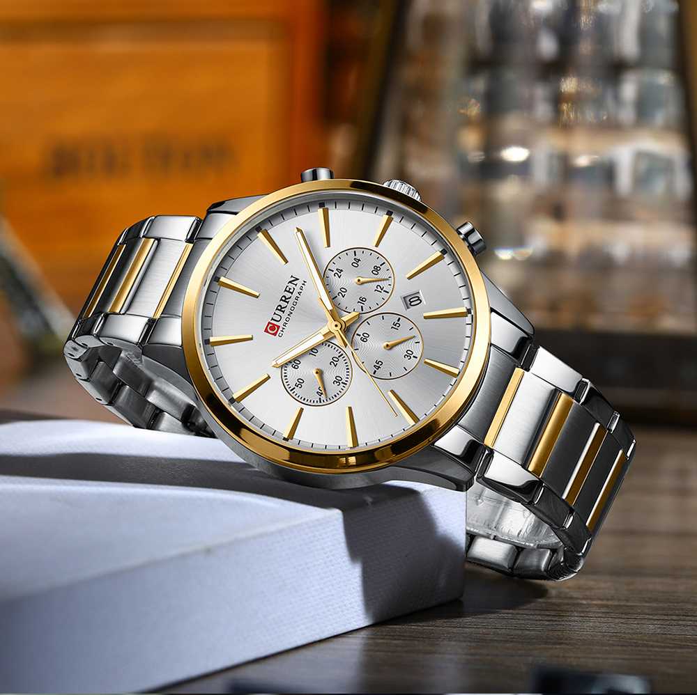 CURREN 8435 Silver Gold White