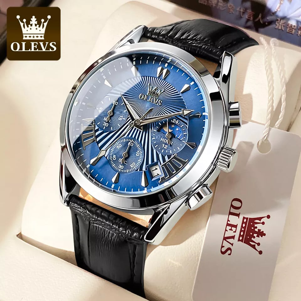 OLEVS 2876 Black Silver Blue