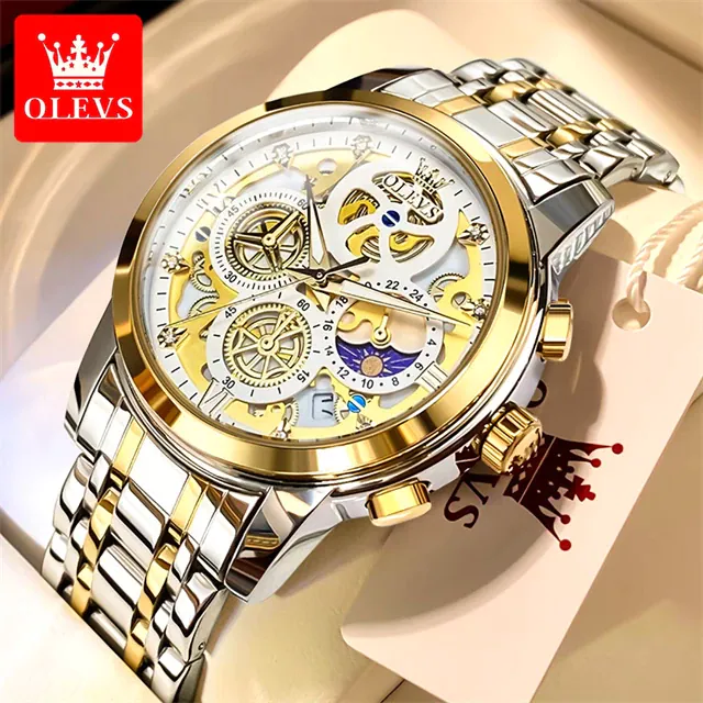 OLEVS 9947 Silver Gold White