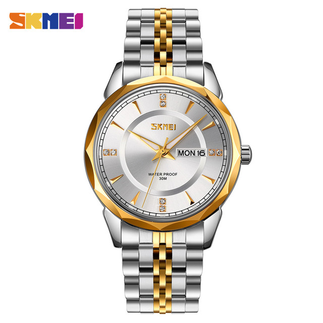 SKMEI 9268 Silver Gold White